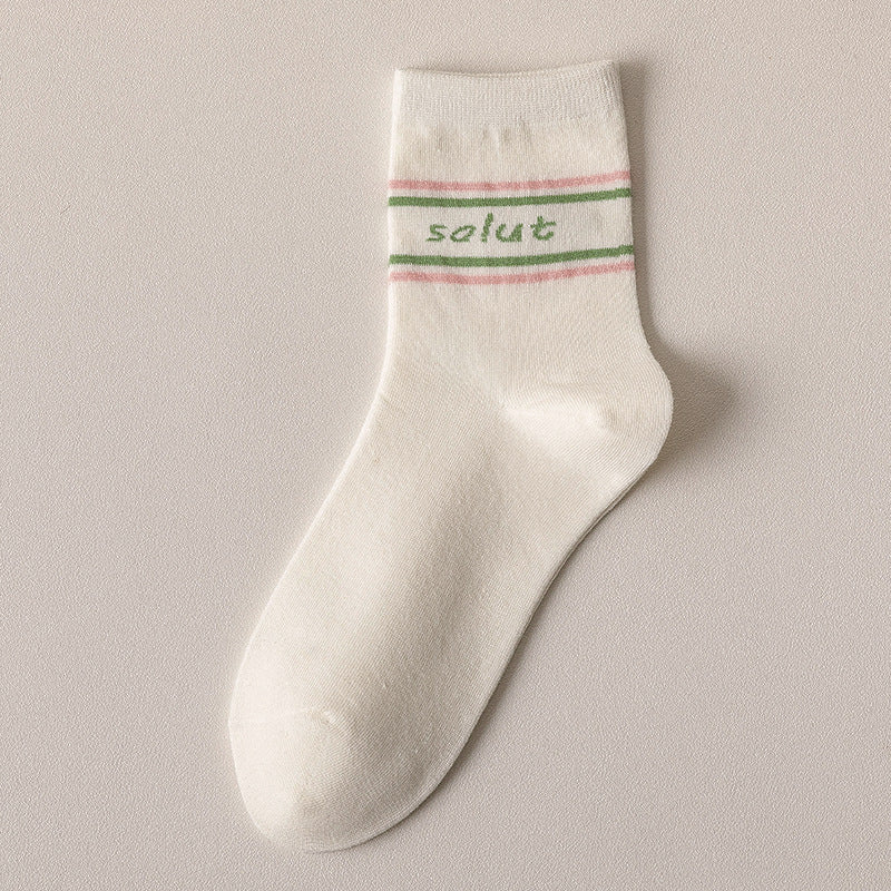 Women's Fashion Mid-calf High-top Cotton Socks