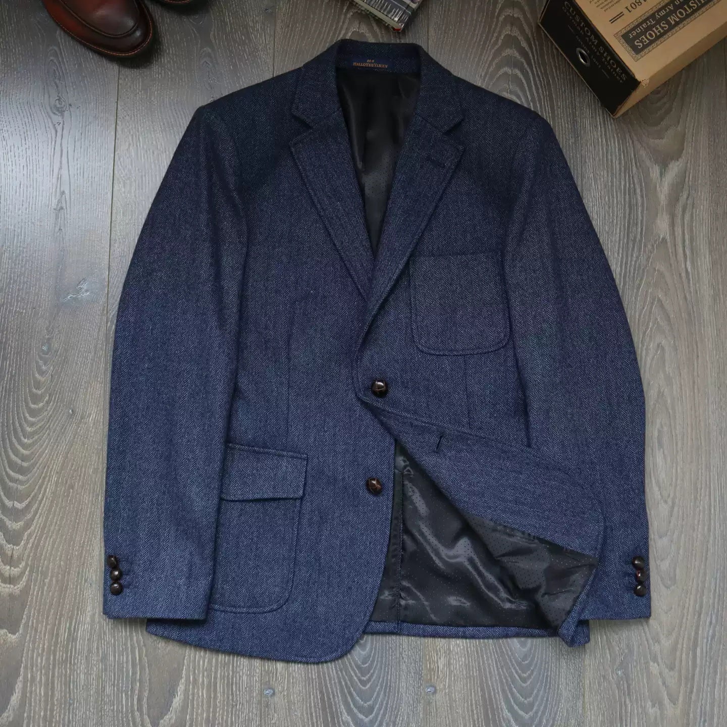 Winter Men's Retro Tweed Wool Workwear Blazer