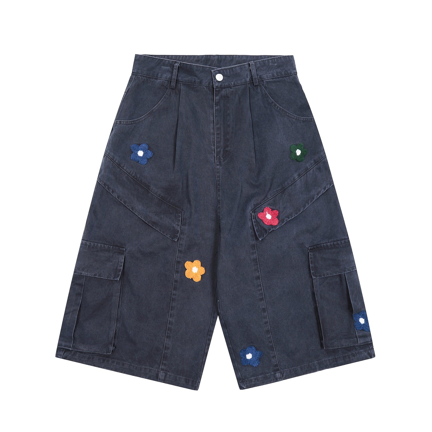 Trendy Street Hipster Women's Cartoon Decorative Straight Casual Shorts