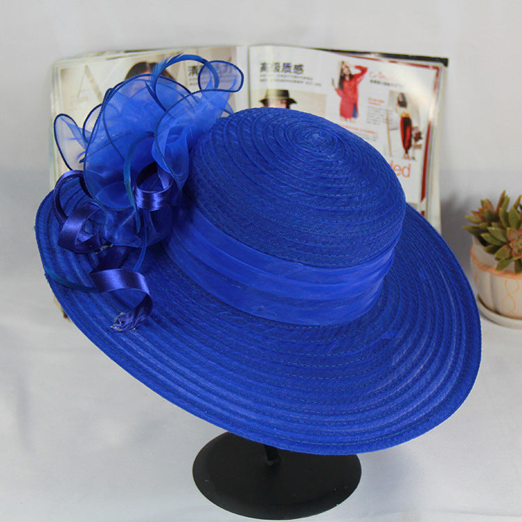 Gauze Visor Hat Organza Flower Temperament Dome