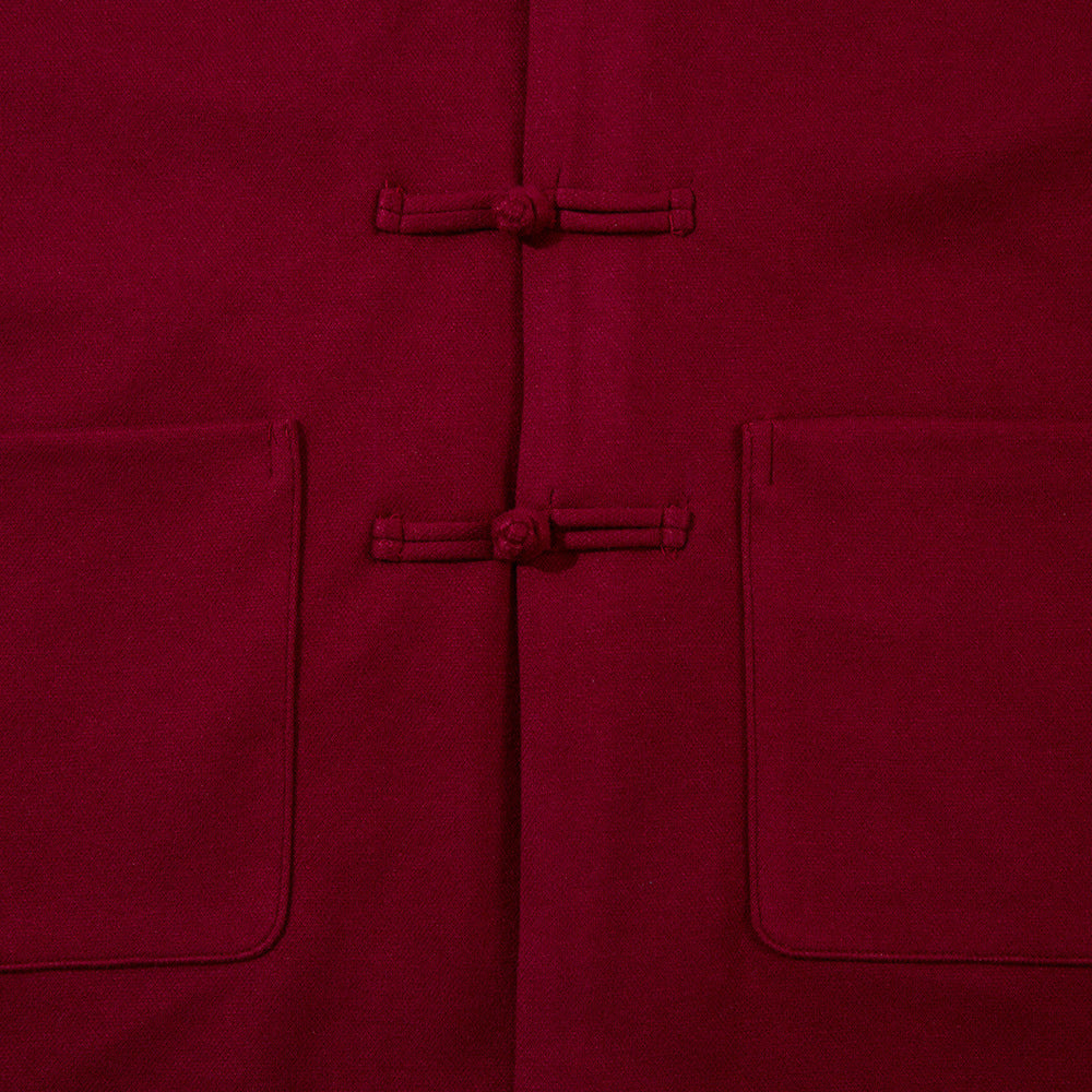 Chinese Style Buckle Stand Collar Casual Tang Suit Coat Men
