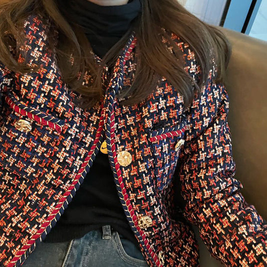 Women's Autumn New Tweed Light Luxury Top Coat