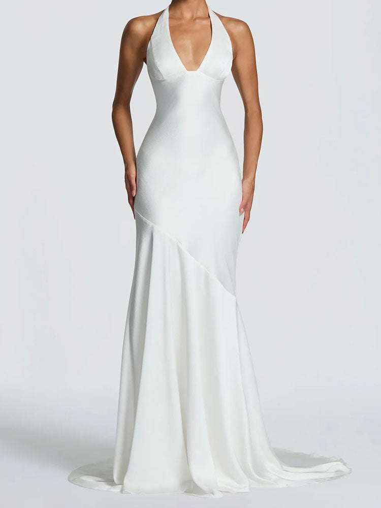 Womens Fashion V-Neck Sexy Slim-Fit Dress