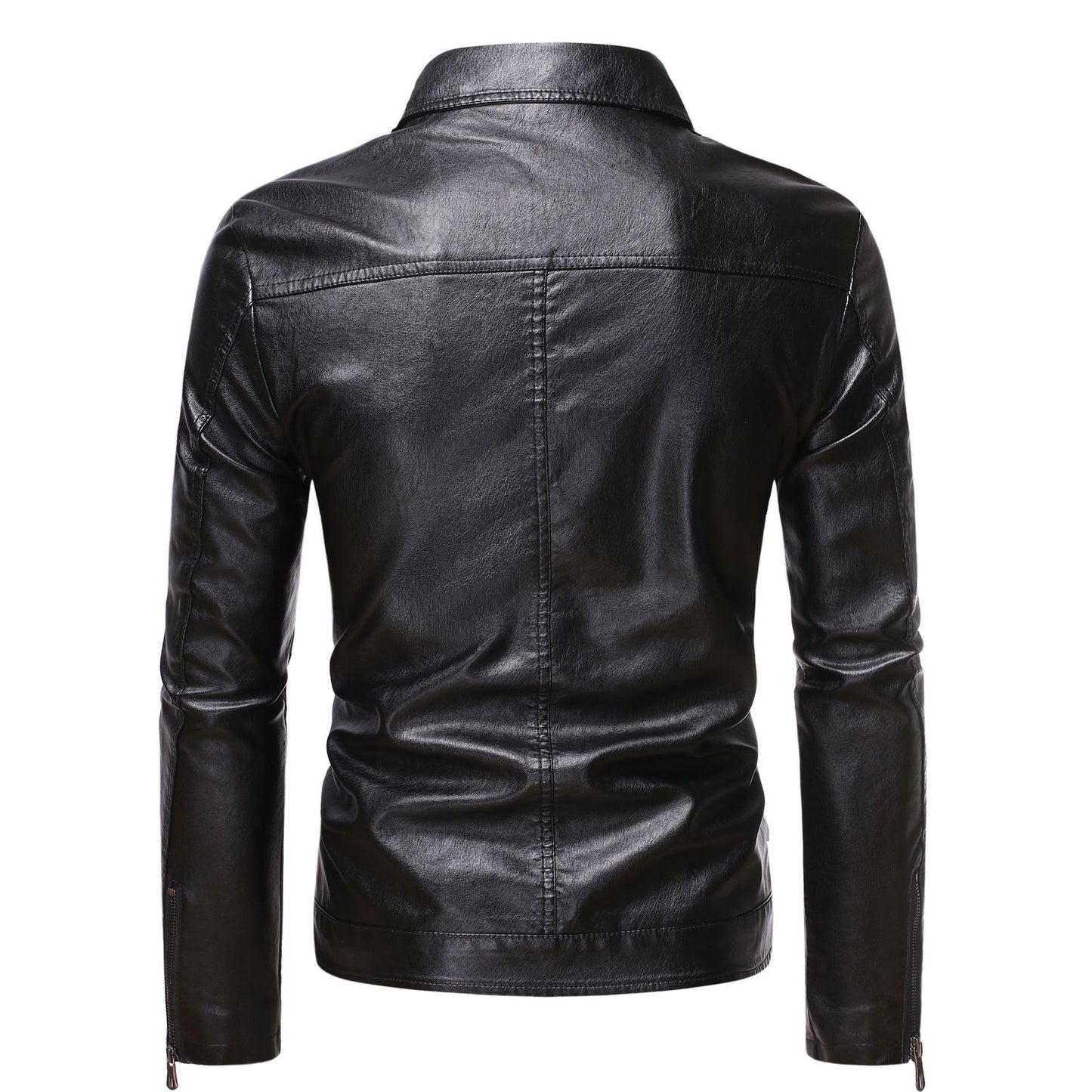Herre Casual Slim-fit Læderfrakke