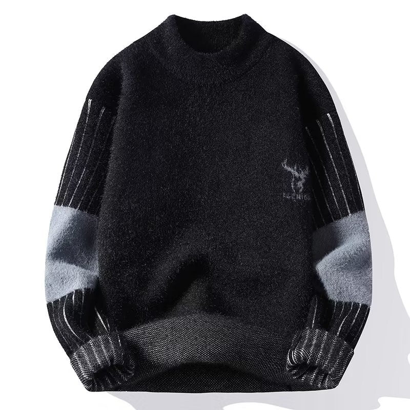 Eksklusiv Fleecforet Halv-rullekrave Sweater til Mænd