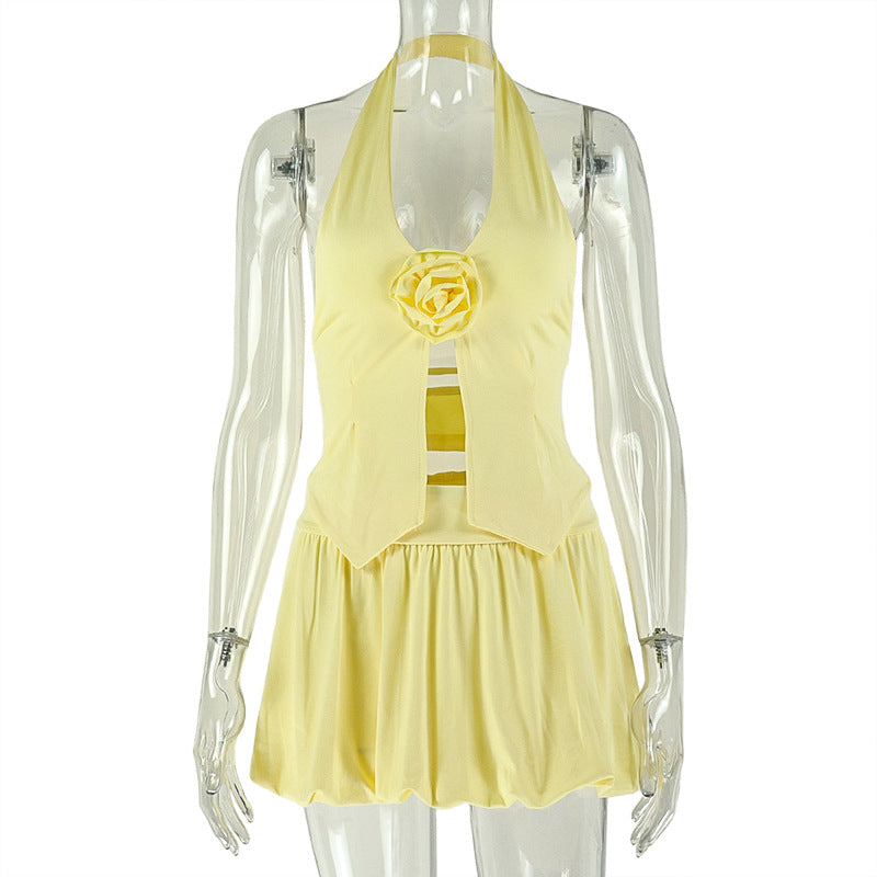 Women's Two-piece Waist-cinching Skirt Set