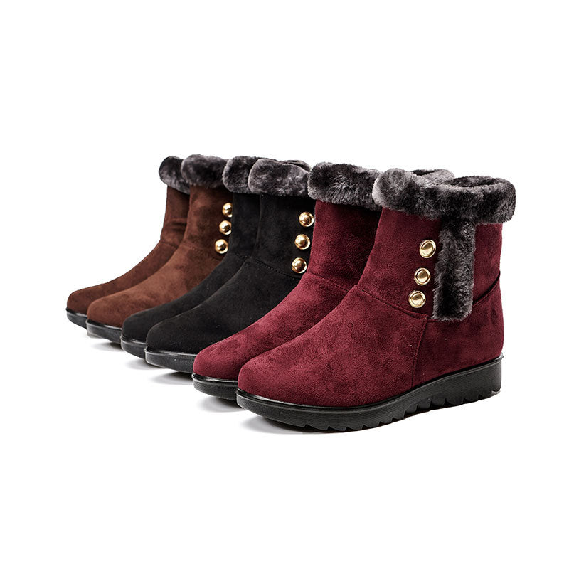Old Beijing Cloth Shoes Soft Bottom Cotton Boots Women's Middle-aged And Elderly Mom Shoes Elderly Cotton-padded Shoes Flat Snow Boots