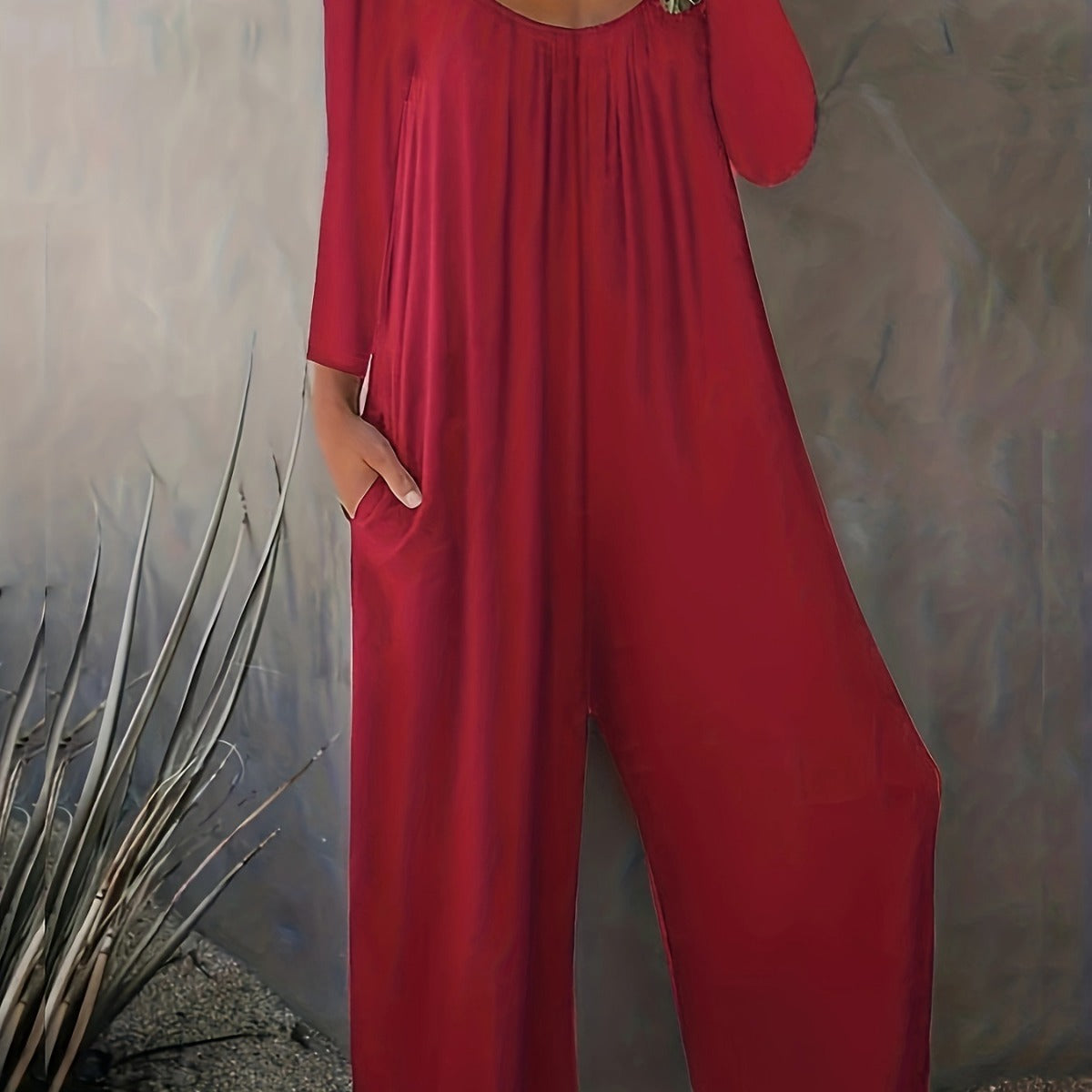 Women's Loose Casual Long Sleeves Jumpsuit
