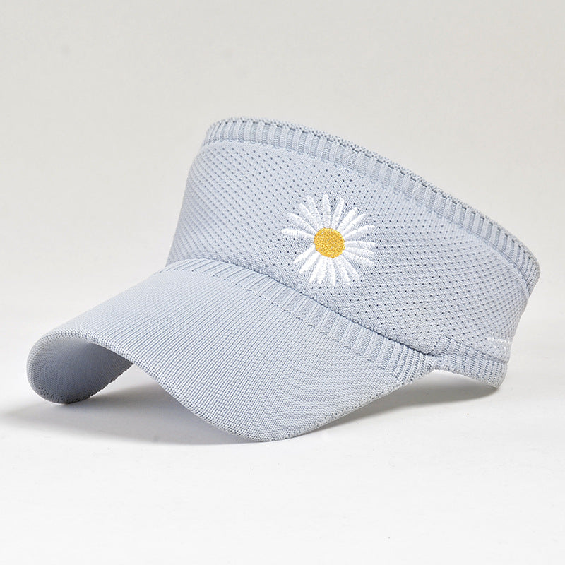 Women's Summer Small Daisy Baseball Cap Outdoor Sports Knitted Empty Top Sunscreen