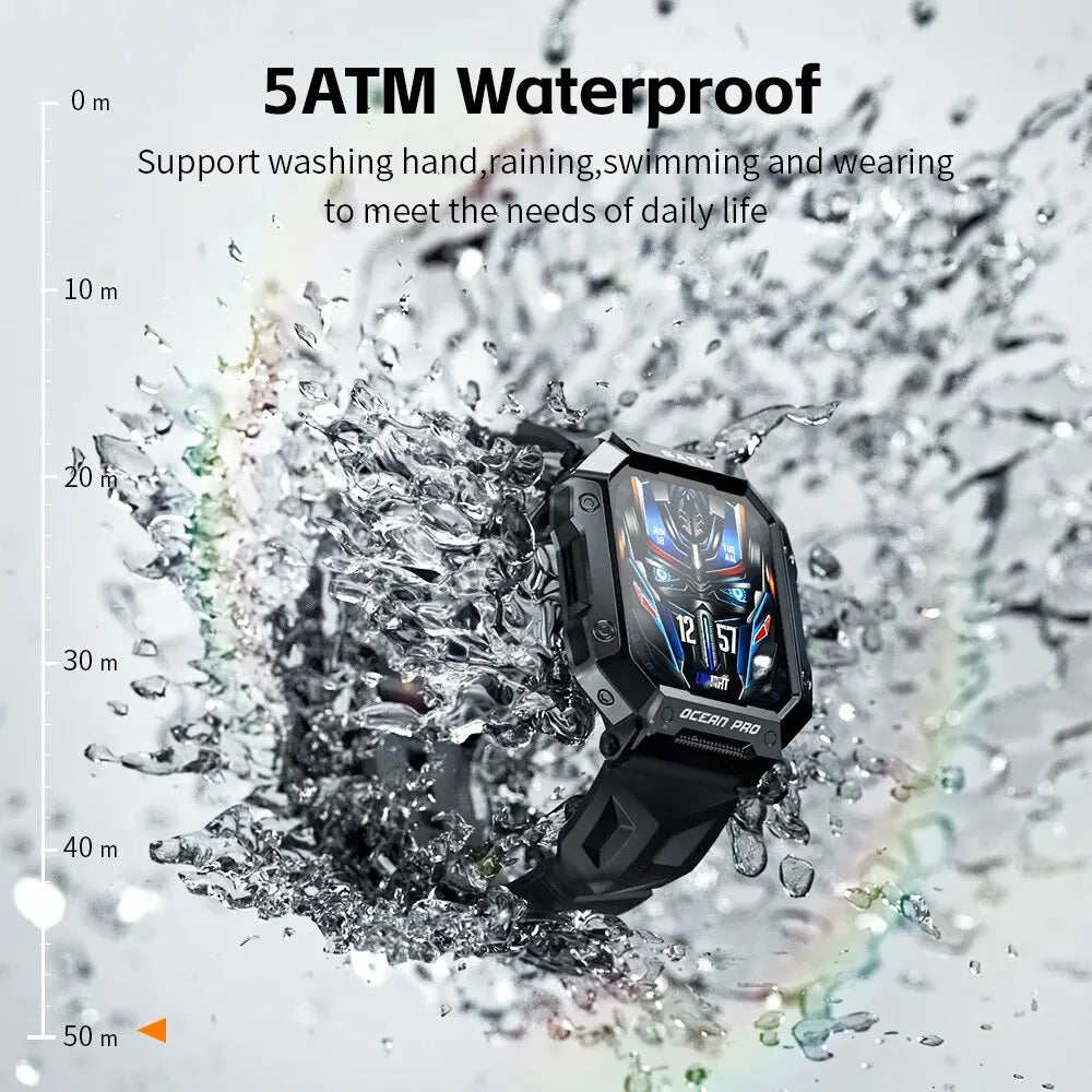 OCEAN PRO Smart Watch Health and Sports Monitoring Smart Notification Smart Watch Men Compatible with IOS and Android