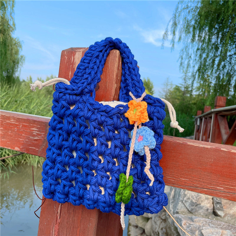 Thick Thread Cotton Rope Crocheted Hollow Handbag Women