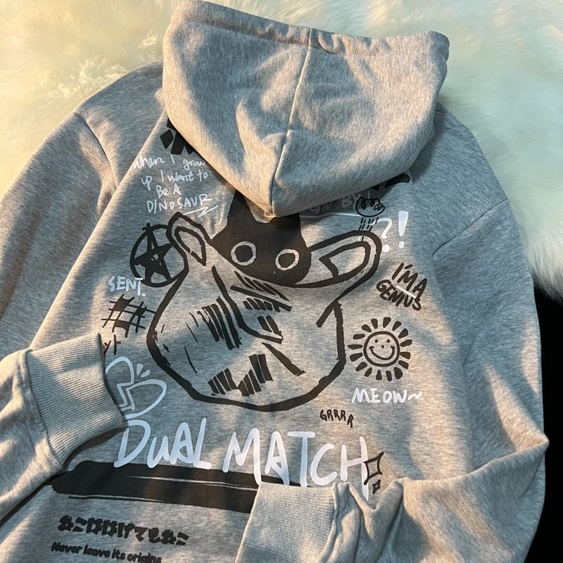 Cotton American Hiphop Fashion Brand Sweater Female Autumn And Winter Loose Korean Ins