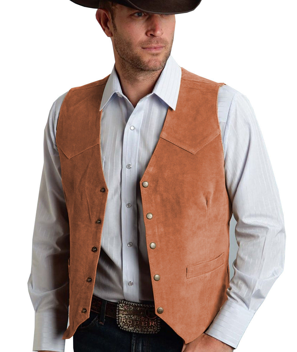 Herresæt Metalknæ Suede Vest
