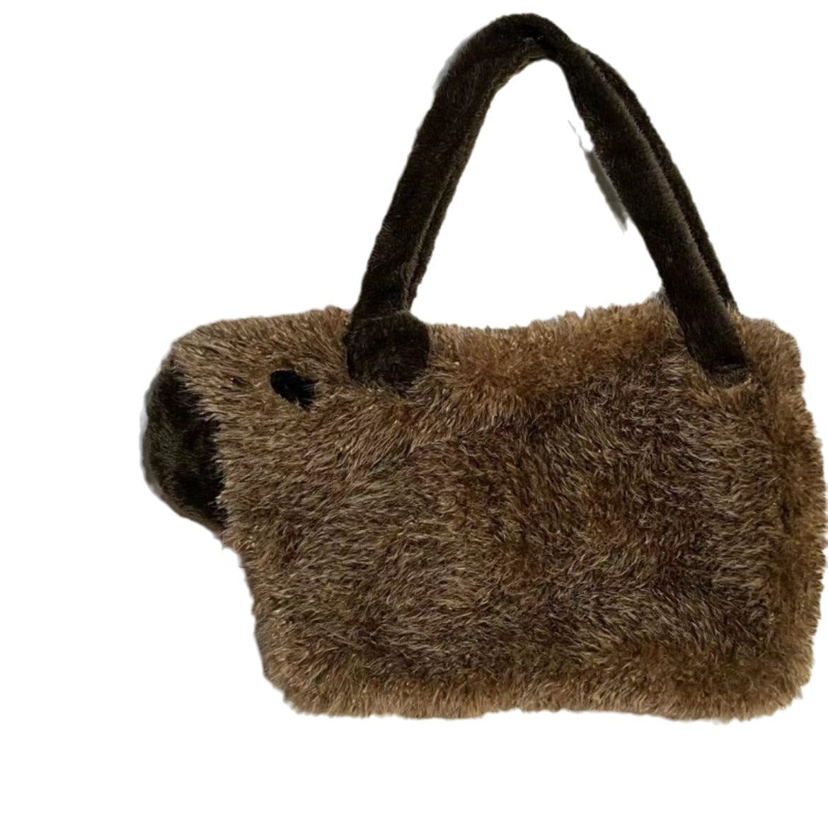 One-shoulder Large Capacity Plush Bag