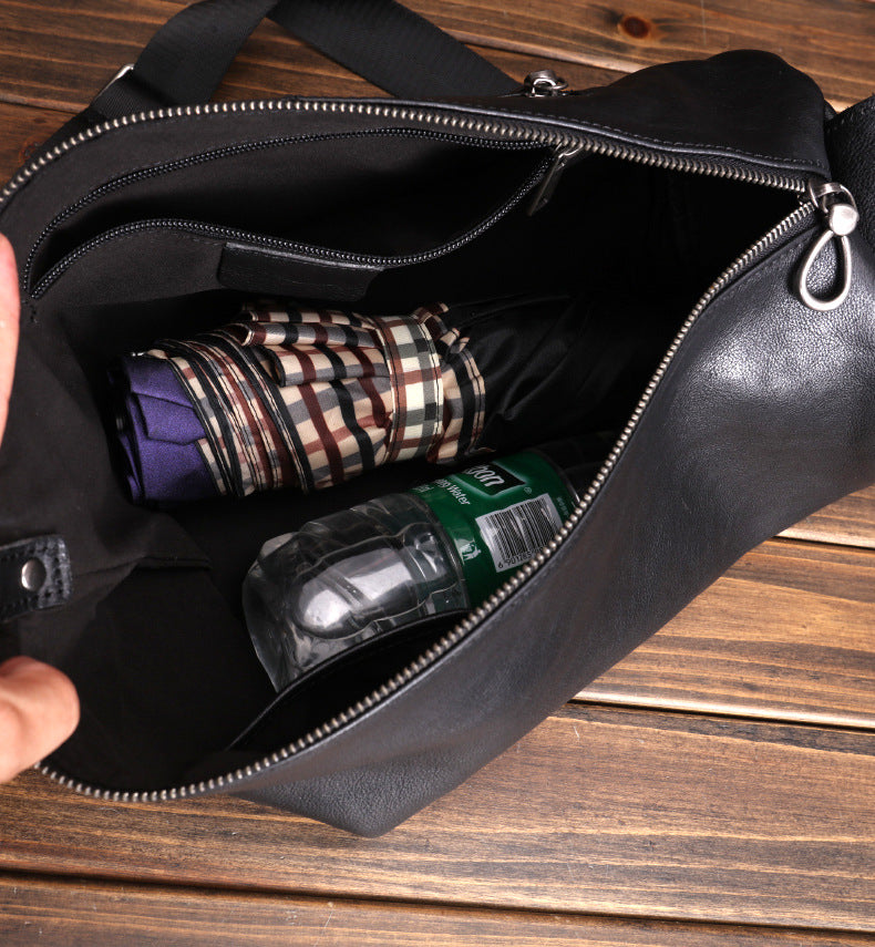 New Leather Men's Chest Bag Fashion Casual Riding Cross-body