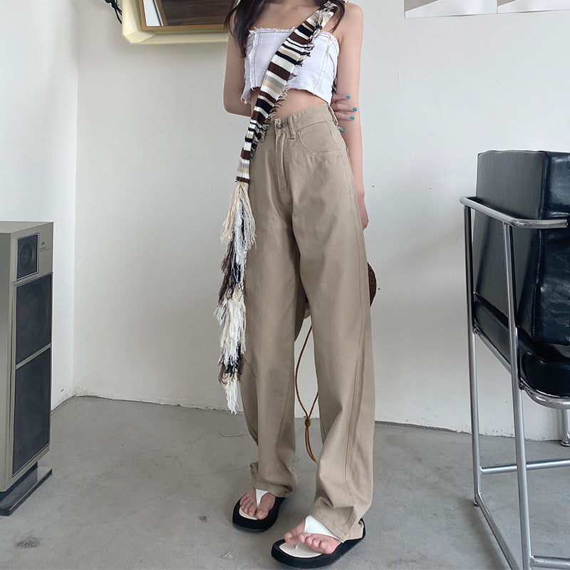 Loose Wide Leg White Jeans High Waist