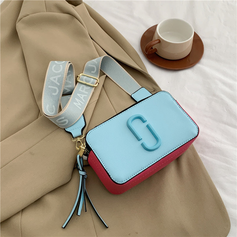 Taske, moderigtig, bred skulderrem, crossbody, lille taske, moderigtig, all-match lille firkantet taske