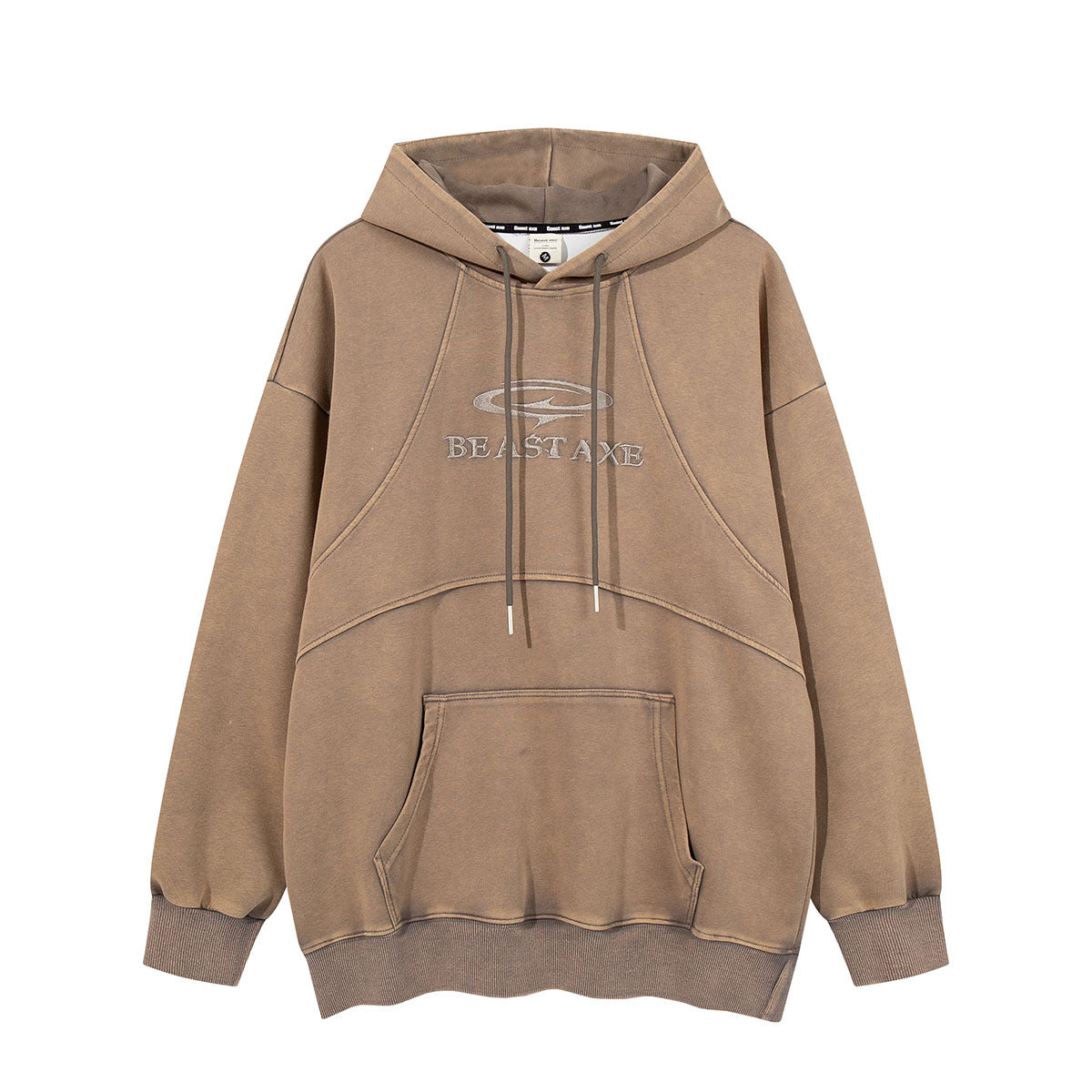 High Street American Retro Washed Patchwork Hoodie Tide
