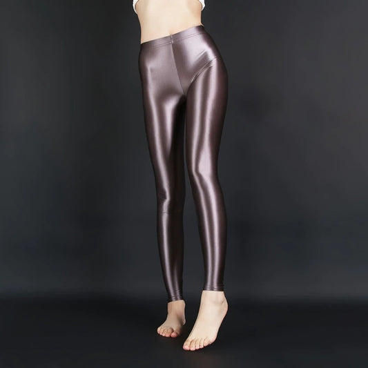 Ladies Fashion Plus Size High Elastic Oily Leggings