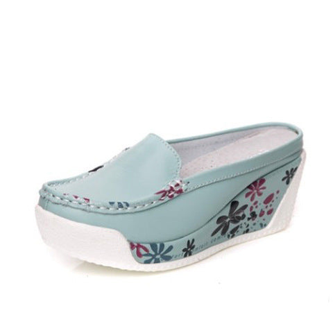 Women's Sandals And Slippers Wear Fashionable Thick-soled Slope Heels
