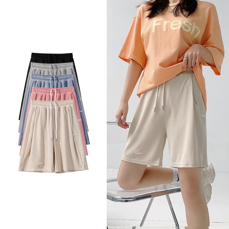 Sports Pants High Waist Casual Wide-leg Pants Women's Trousers Five Points