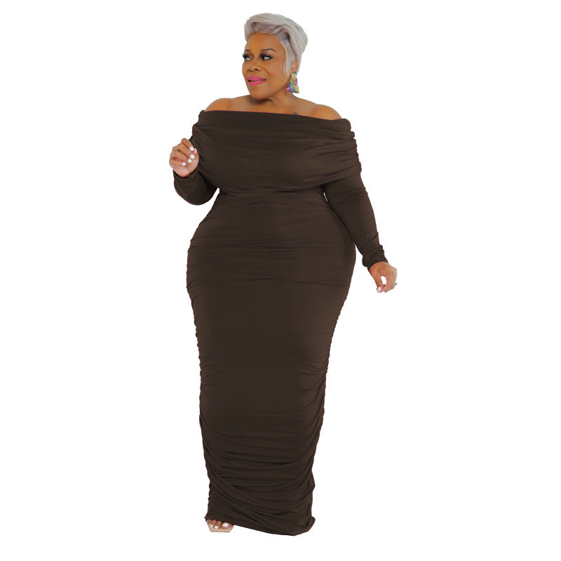 Fashion Large Women's Dress Solid