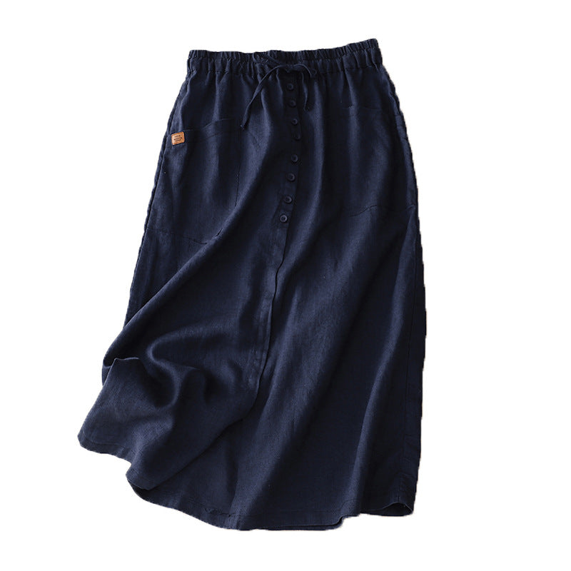Women's Fashion Slimming Artistic Cotton And Linen Skirt