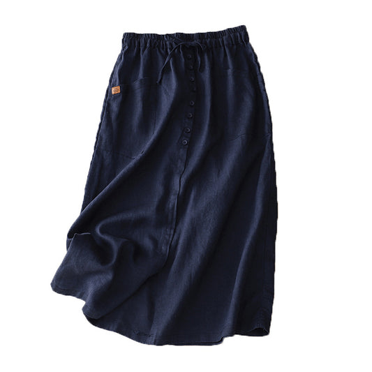 Women's Fashion Slimming Artistic Cotton And Linen Skirt