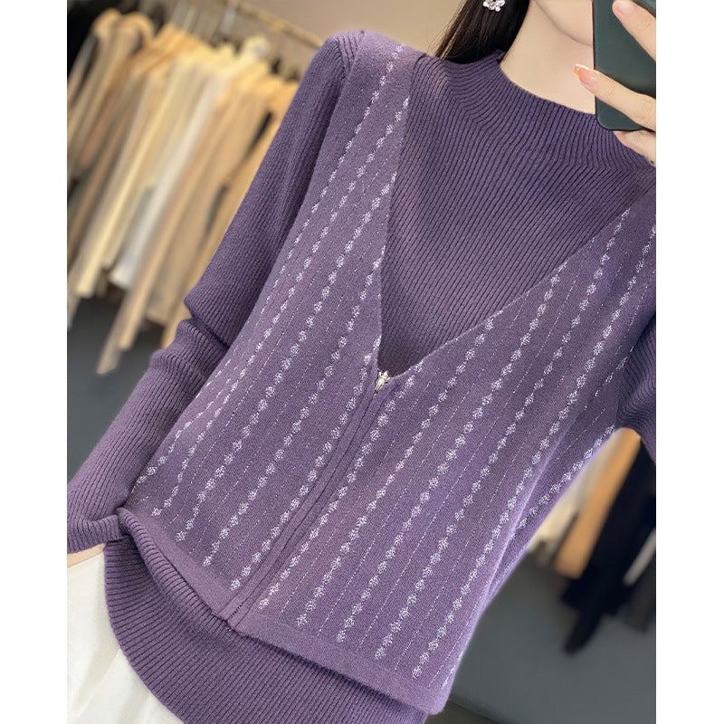 Women's Sweater Fake Two Pieces