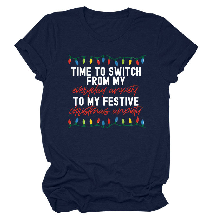 Pattern Printing Casual Short-sleeved T-shirt Women's Tops