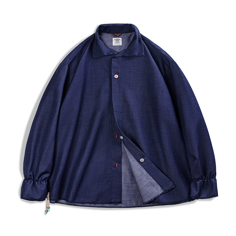 Retro Cowboy-skjorte til mænd i imitation Tencel-denim