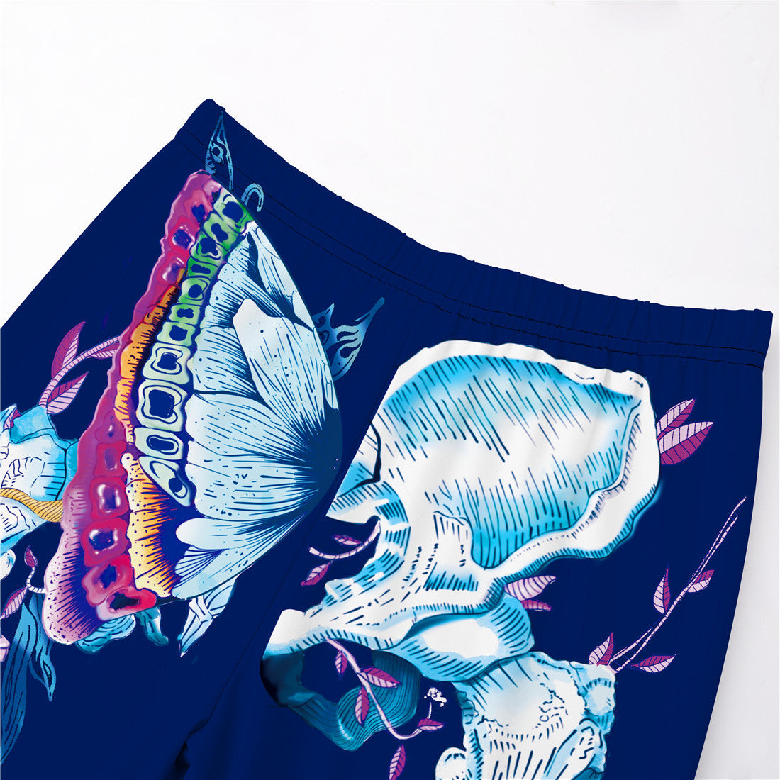 Punk Butterfly Skull Digital Printing Cropped Pants