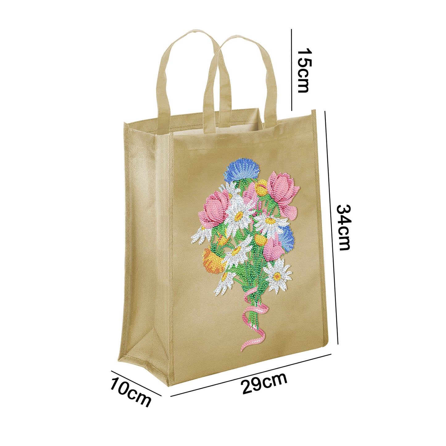 Diy Point Drill 5D Animal Flower Oxford Tote Bag