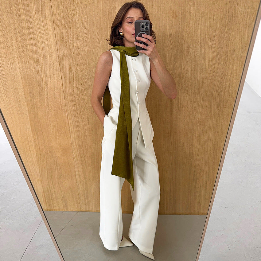 Stylish And Minimalist Sleeveless Womens Set