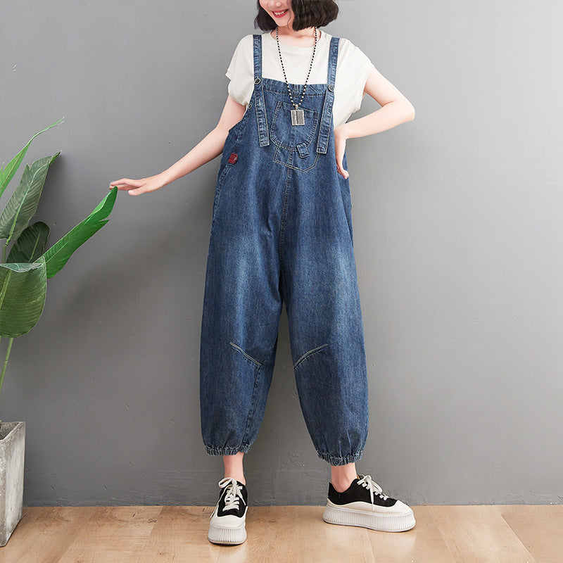 Nye Denim Overall til Store Størrelser til Kvinder – Løse og Slanke