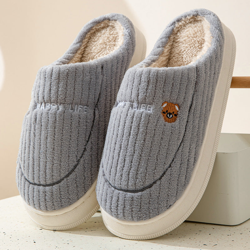 Cotton Slippers Women's Non-slip Platform Interior Home