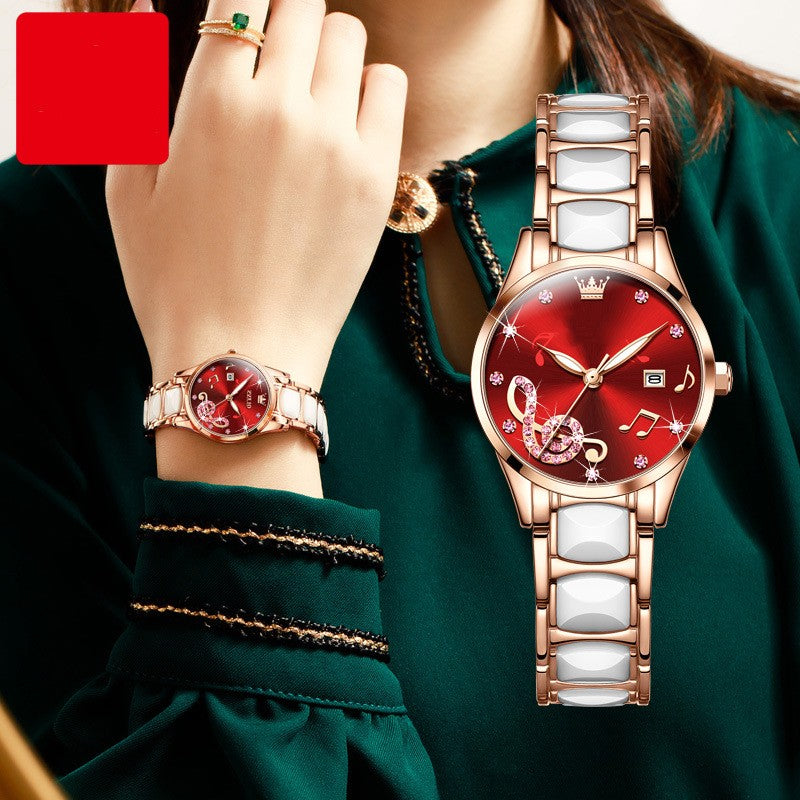 Mode diamantbelagt dame quartz ur