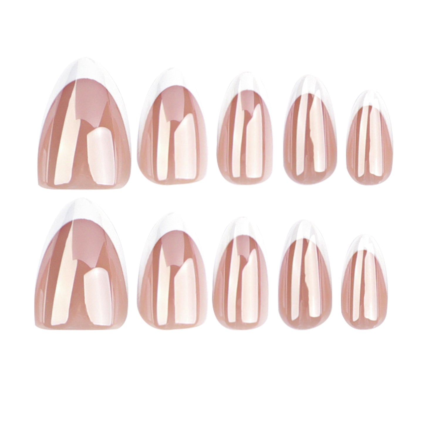 Solid Color Short Almond-shaped Nail Tips 30 Pieces High-end