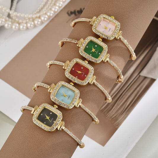 Trækreb Design Lille Firkant Diamant Armbåndsur