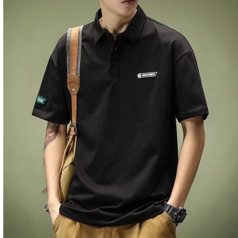 Men's Casual American-style Heavy Loose Lapels Short Sleeve