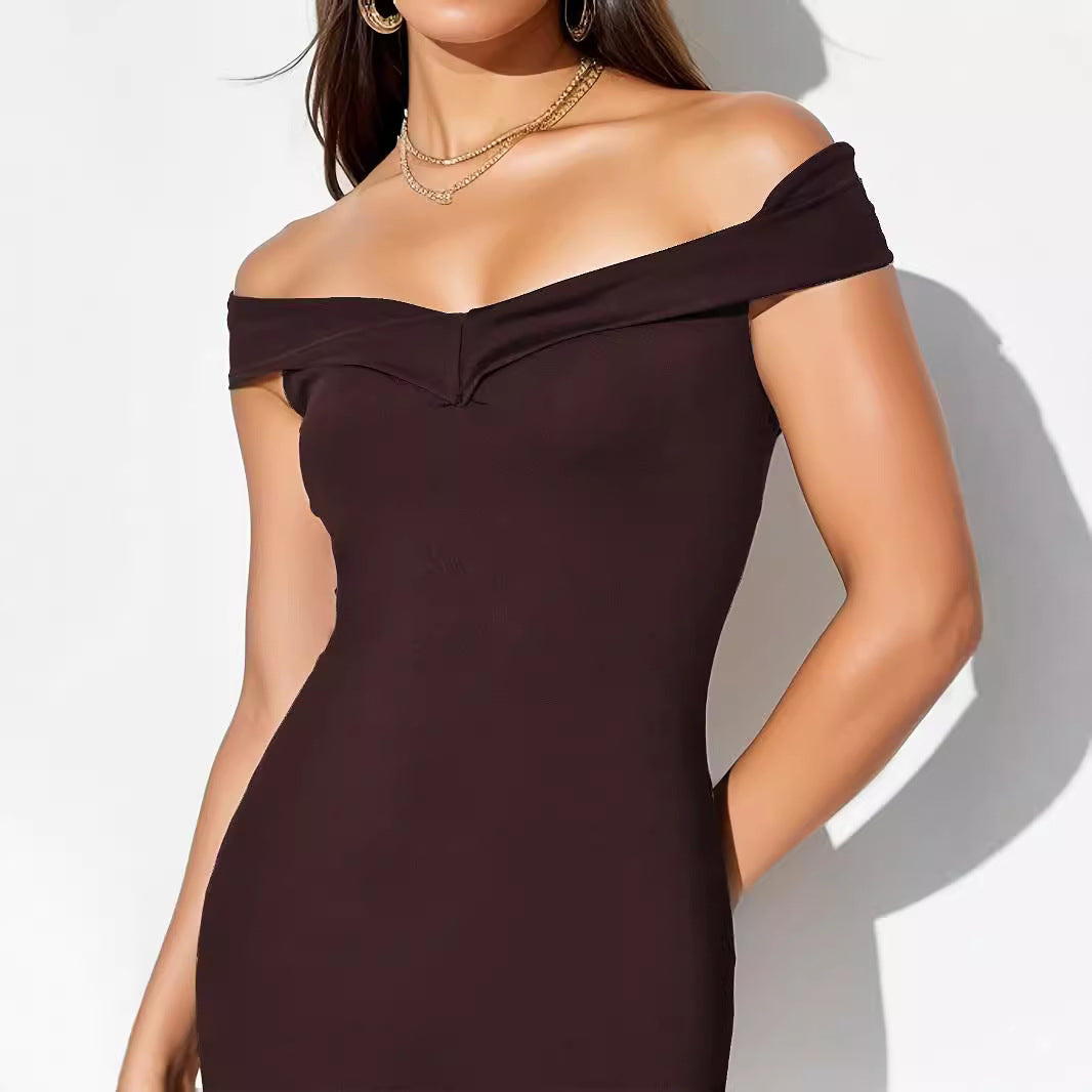 Sommer Ny Off-Shoulder Lang Kjole Dametøj