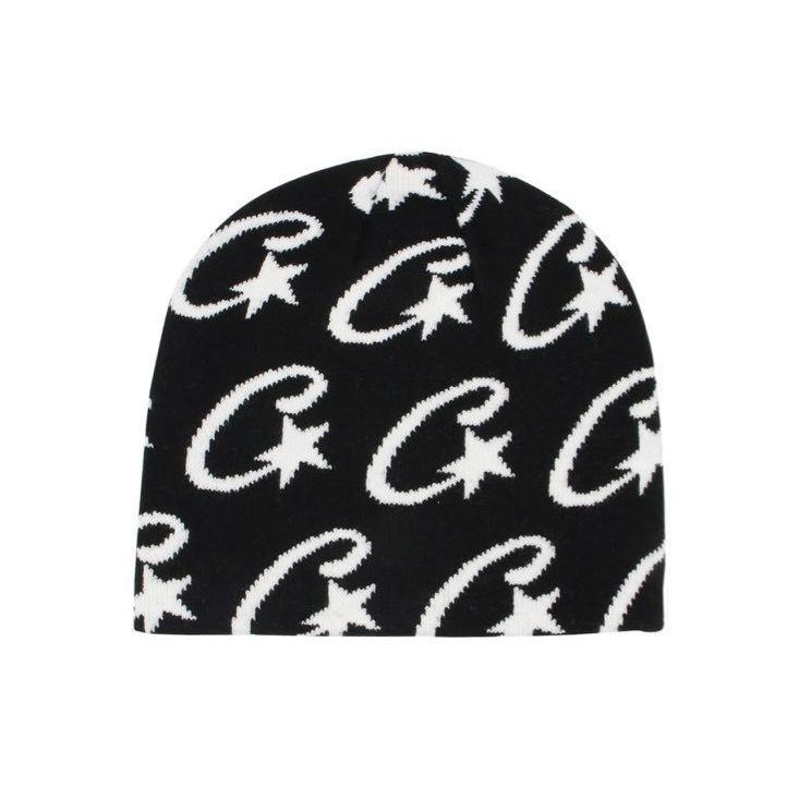 Varm strikket hue uld hiphop-trend mode-beanie hot girl-gadebogstaver jacquard