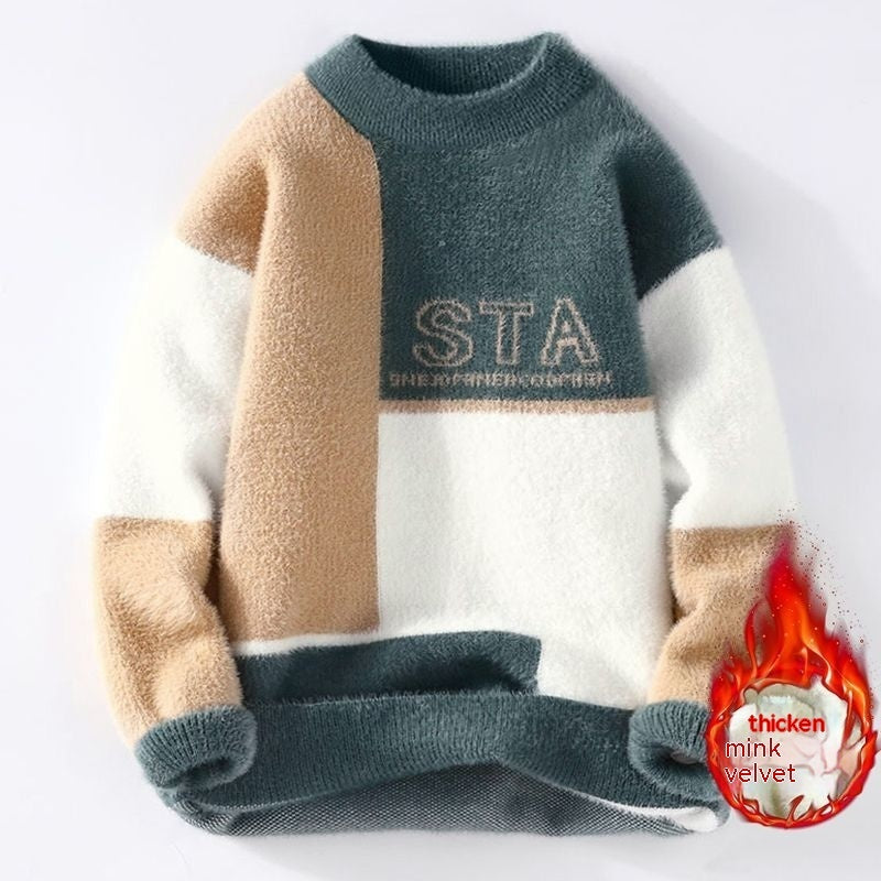 Mink Sweater Men's Warm Bottoming Shirt Trendy Sweater