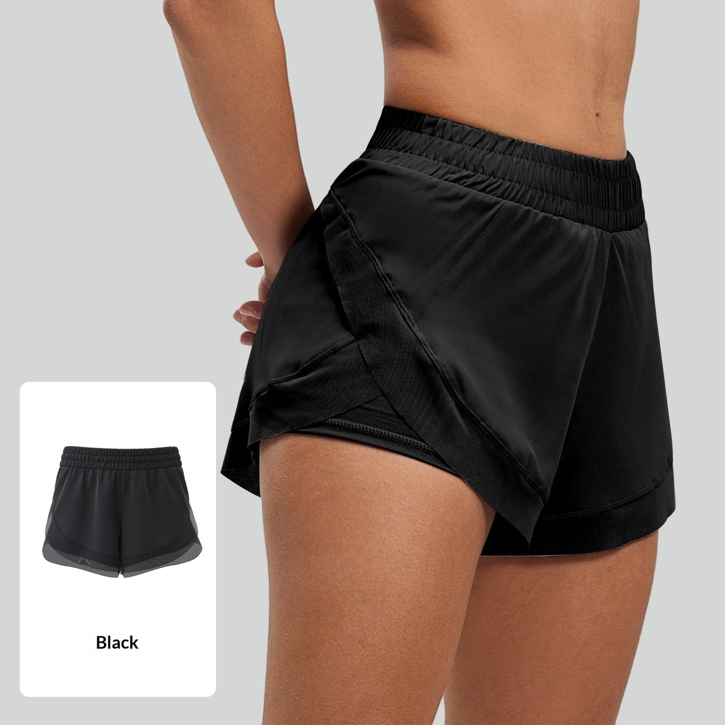 Træningsshorts, sømløse yogashorts med barefølelse og lommer