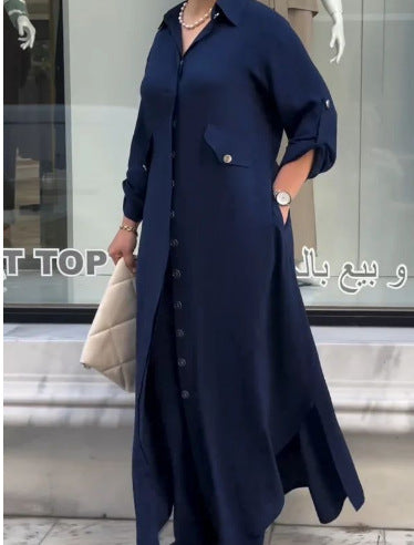 Loose-fitting Solid-color Two-piece Set