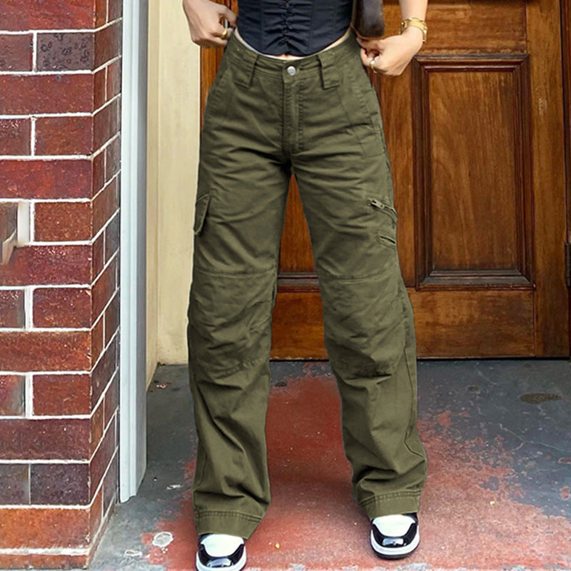 Street Casual Women's Hip Hop Trend Straight Cargo Pants