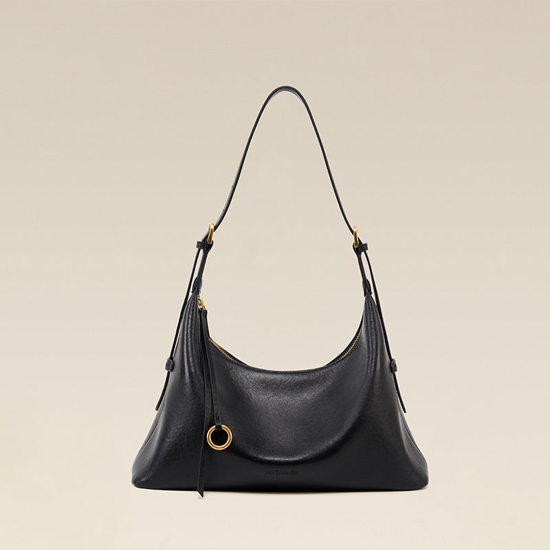 Genuine Leather Underarm Shoulder Bag With A Large Capacity
