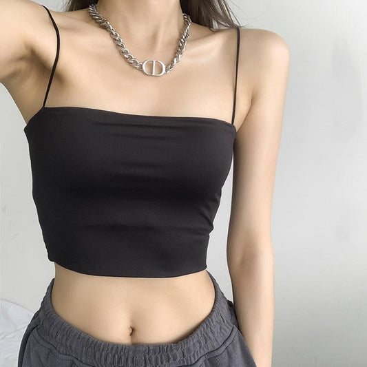 Ice Silk Oil Painting Girl Beautiful Back Camisole Without Trace