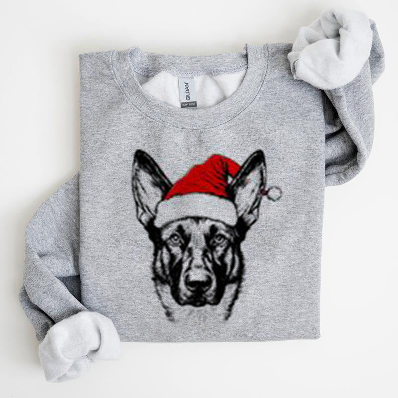 Julehvalpemotiv Polyester Rundhalset Sweatshirt Unisex