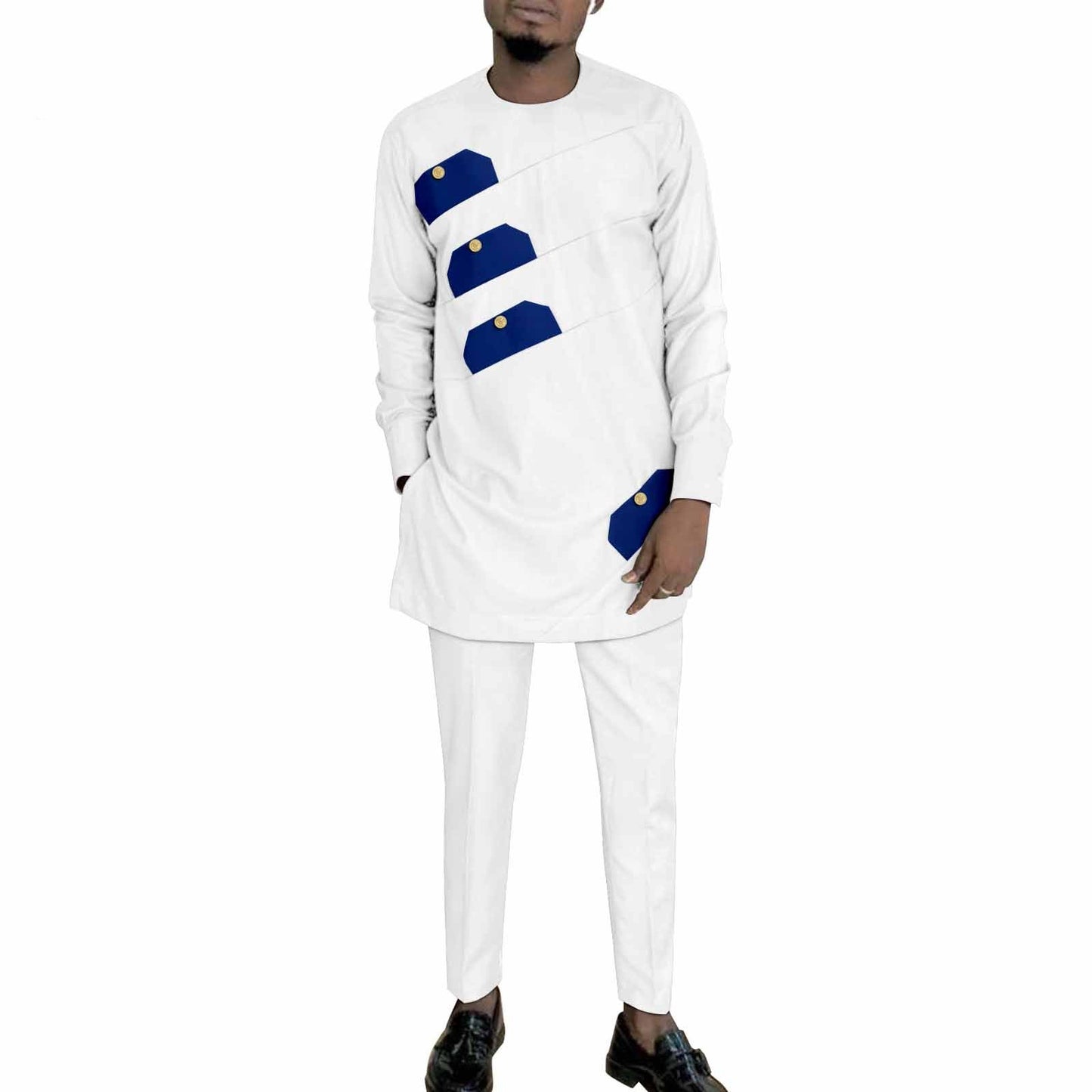 Ethnic Print Batik Cotton Men Leisure Set